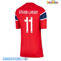Camisa de time de futebol Noruega Jorgen Strand Larsen #11 Replicas 1º Equipamento Feminina Mundo 2026 Manga Curta